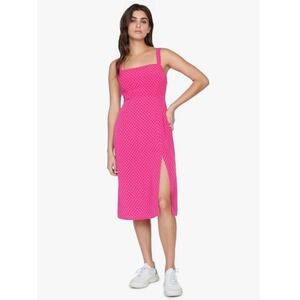 Sanctuary Georgina Smocked Pink Polka Dot Midi Sundress Size 8 NWT